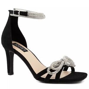 Jones NY Black and rhinestone bow heels